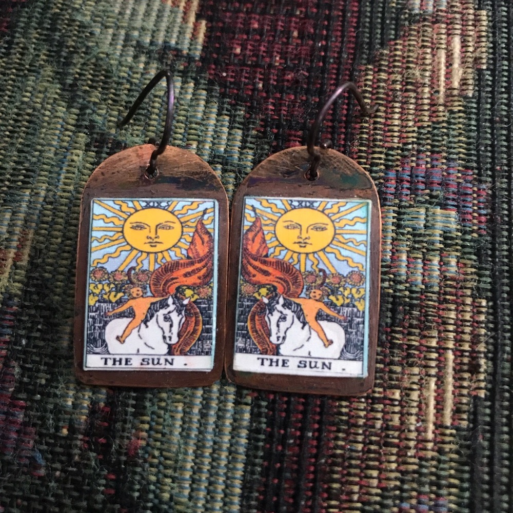 “The sun” tarot earrings